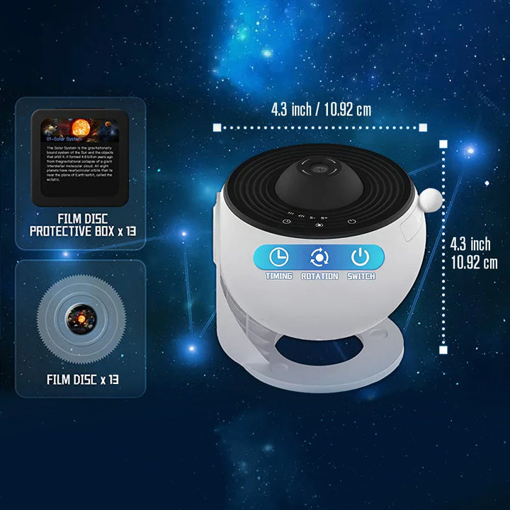 Skab en fortryllende stjernehimmel og galakse med denne Universal Planetarium Projektor; perfekt til afslapning.