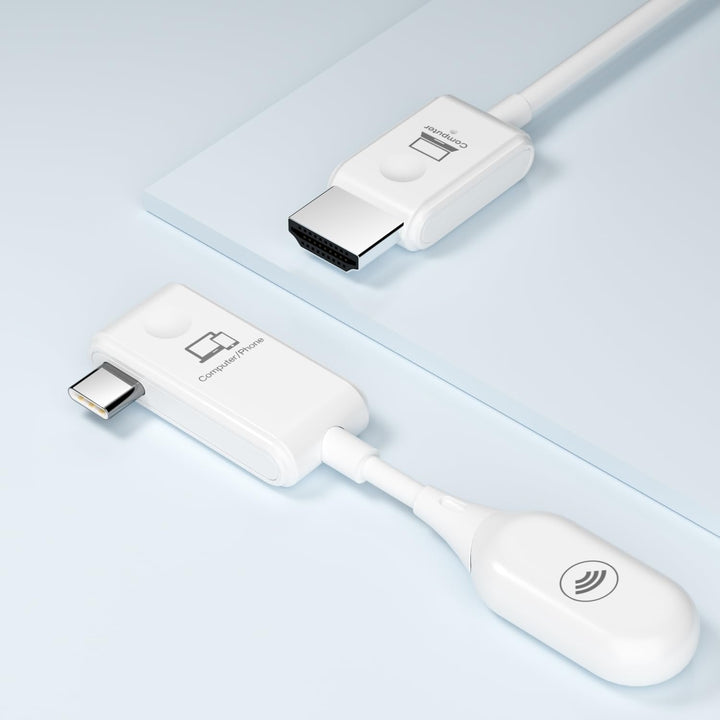 Eliminer kabelrod med denne trådløse HDMI skærmdeler. Nyd nem Full HD skærmspejling og overførsel via USB-C.