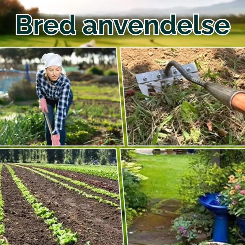 Robust havehakke til effektiv fjernelse af ukrudt og løsning af jord. Uundværligt redskab til havearbejde.