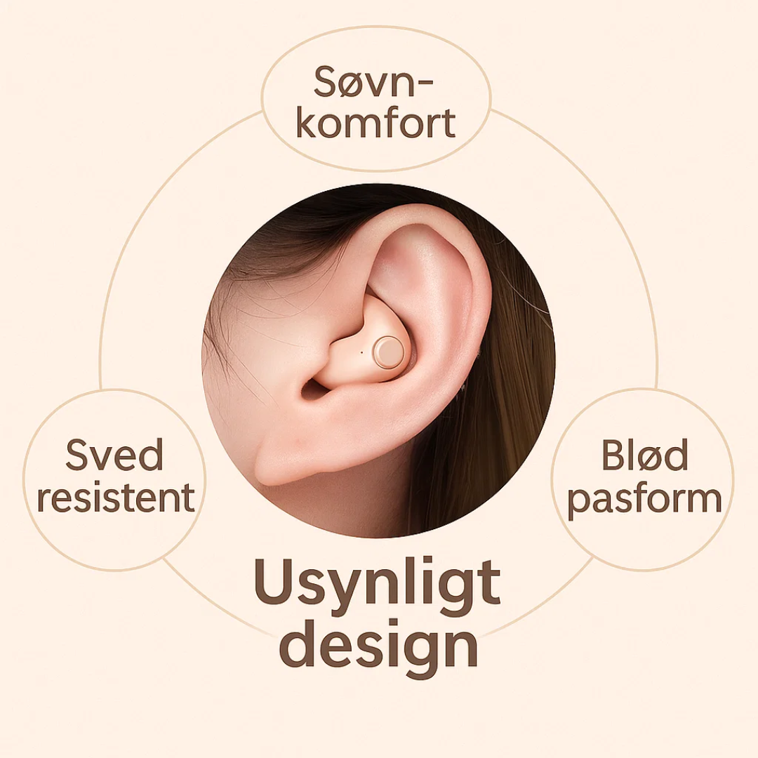 Kompakte og lette usynlige trådløse headsets, nemme at have med for afslapning overalt.