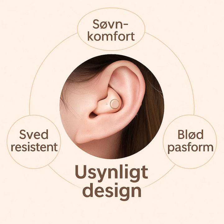 Kompakte og lette usynlige trådløse headsets, nemme at have med for afslapning overalt.