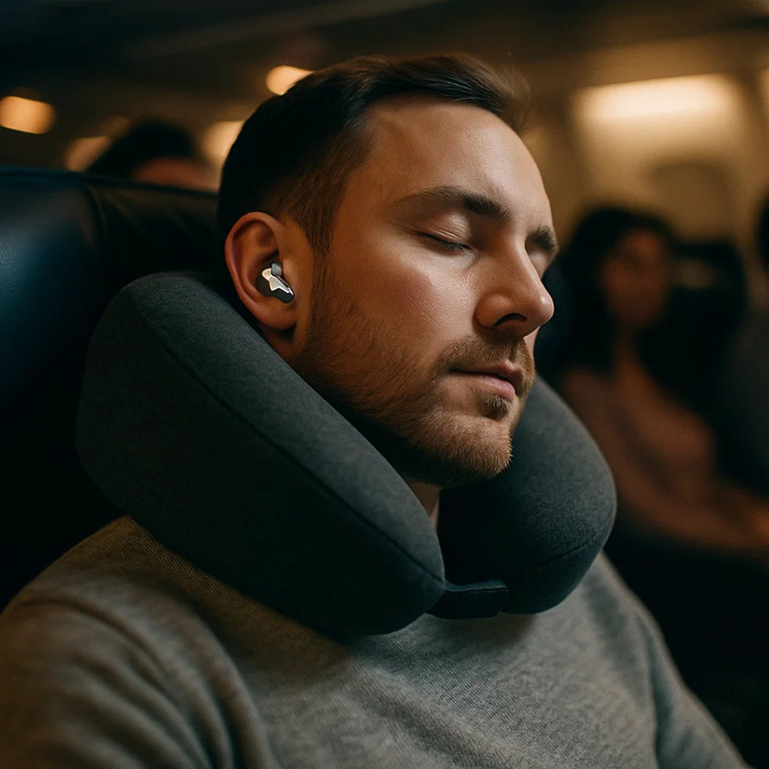 Ergonomiske søvnhøretelefoner, der sidder behageligt i øret for uforstyrret nattesøvn og komfort.