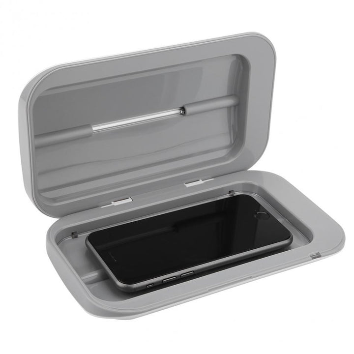 UV telefon sanitizer renser smartphones, nøgler og småting på kun 6 minutter.