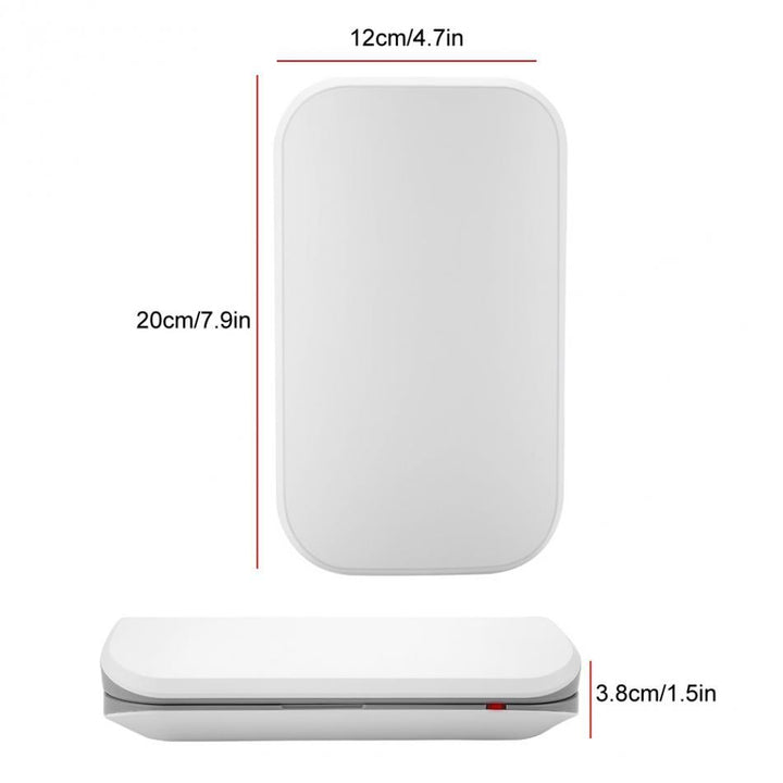 Detalje af UV telefon sanitizer, fremhæver dens funktioner for hurtig og nem mobilrens.