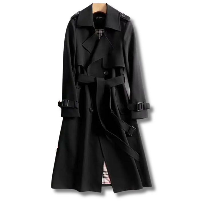"Vandafvisende trenchcoat med justerbar pasform, klassisk design i beige, perfekt til alsidigt og elegant herrelook."