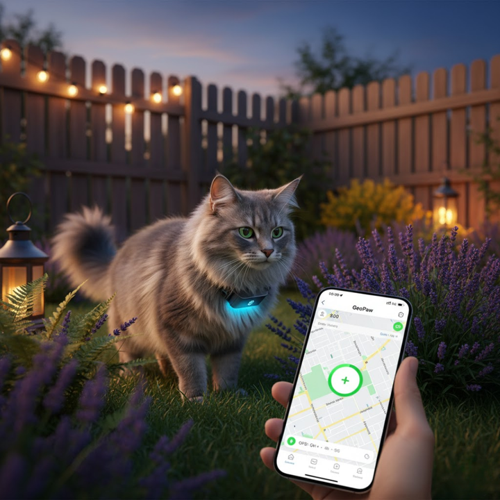 Smart GPS-halsbånd til kæledyr, hund & kat, med præcis sporingsfunktion.