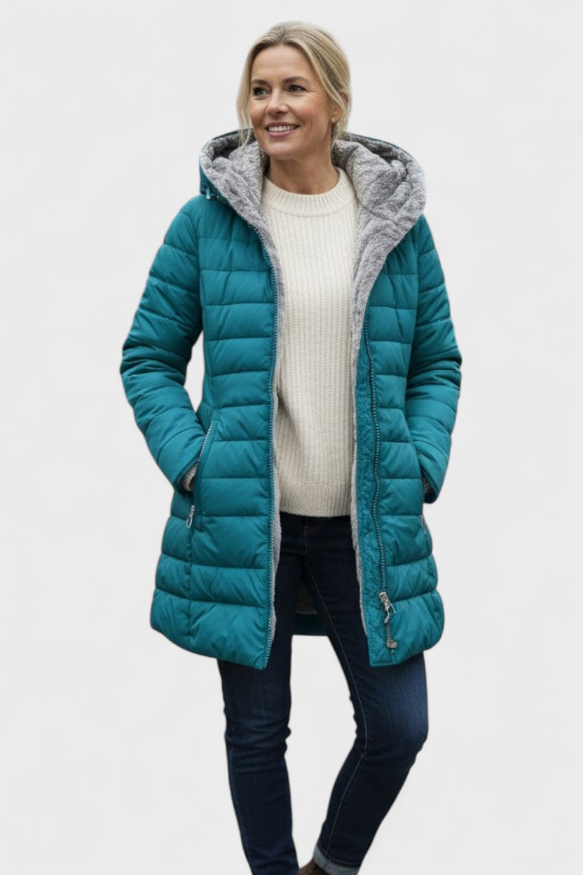 Trendy kunstpelsjakke til kvinder, varm og perfekt som elegant overtøj i vinteren.