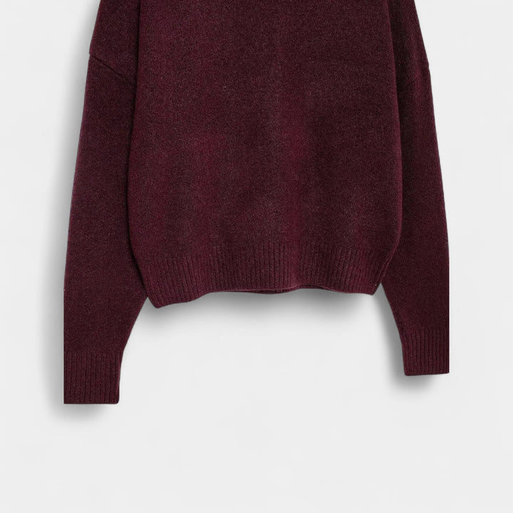 Blød rullekrave dametrøje i strik. Perfekt til afslappet hygge eller en elegant aften ude. Varm og stilfuld.