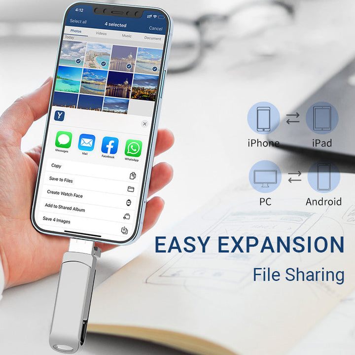 VersaLink 4-i-1 universal dataoverførsel og ekstern USB 3.0 lagring til mobil og PC.