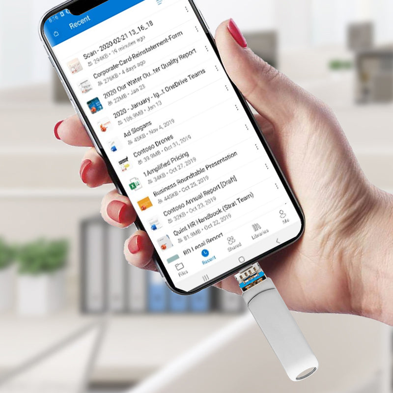 VersaLink USB-C, Lightning, Micro-USB filoverførsel og USB 3.0 ekstern lagring for nem dataoverførsel.