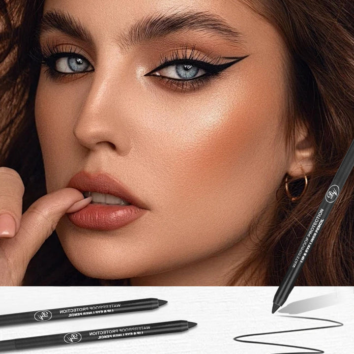 Model med VividMuse gel eyeliner påført. Præcis og langtidsholdbar kvindemakeup, der fremhæver øjnene.
