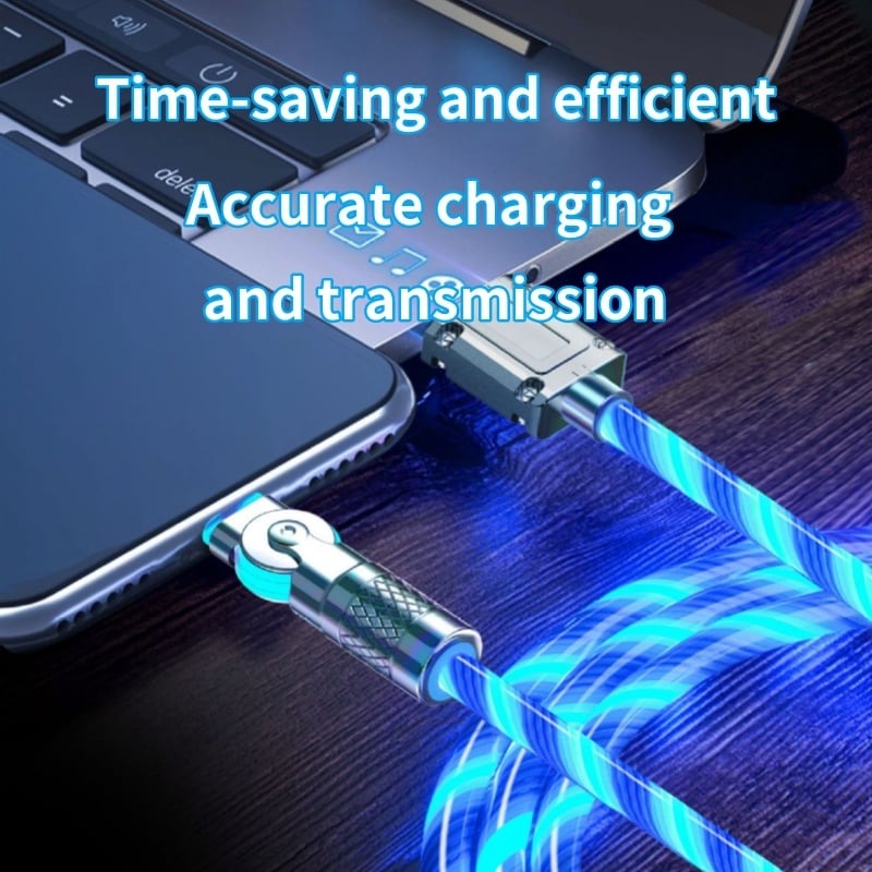 Oplad mobil nemt m. VoltFlex magnetisk kabel, LED lys & 540° rotation for smartphones.