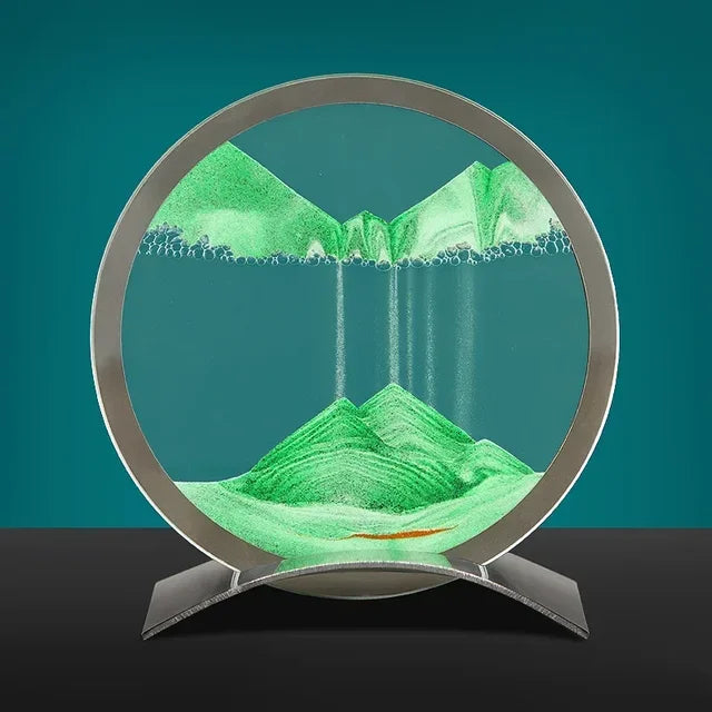Inspirerende ZenGlow sandkunst lampe til kontoret for fokus og visuel afslapning.