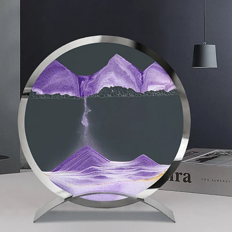 ZenGlow kunstlampe med flydende sand, der beroliger sindet og skaber zen-stemning.